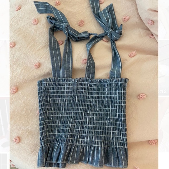 Pacsun Smocked Tube Top - Bow Straps - Picture 3 of 3